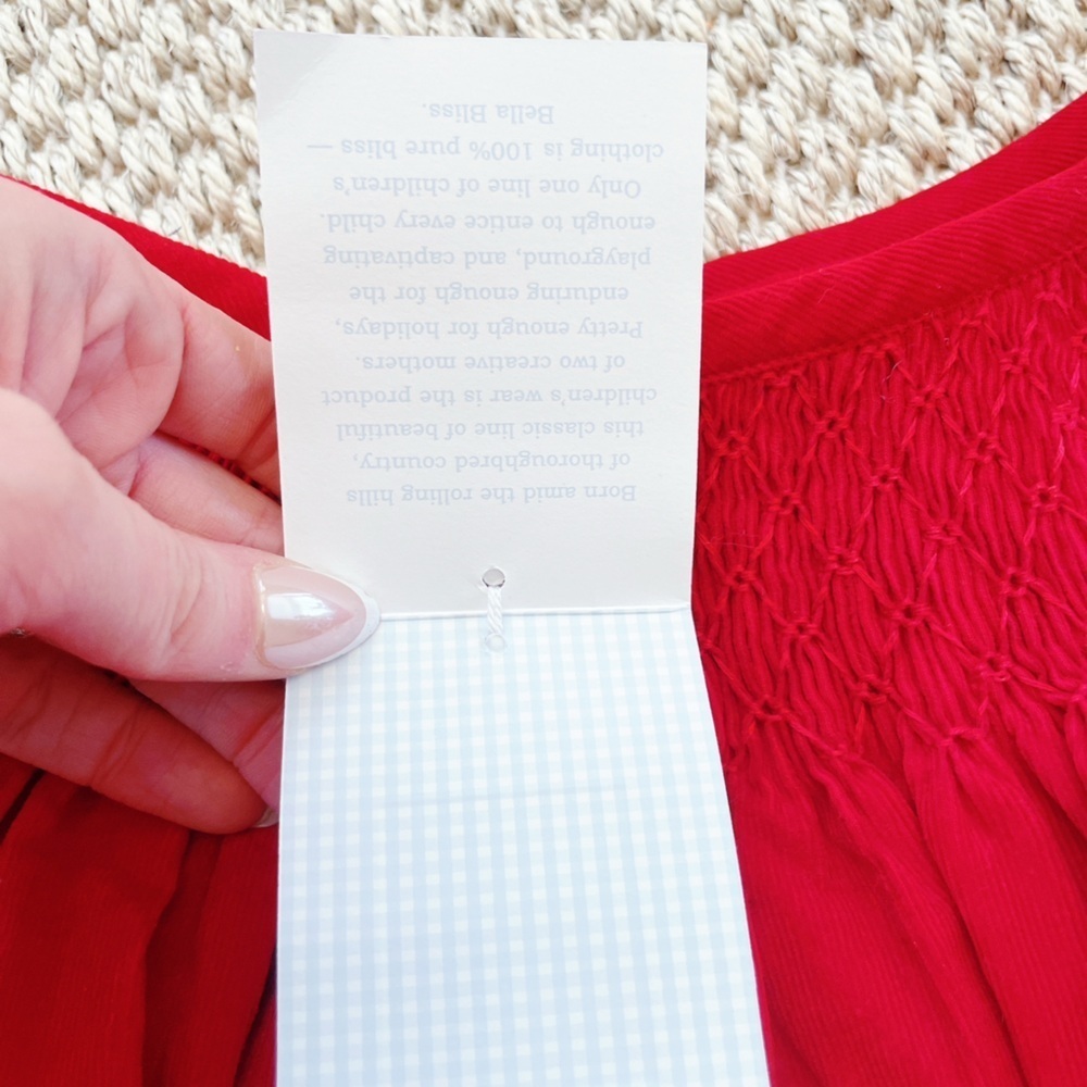 NWT Bella Bliss Smocked Waist Red Corduroy skirt girls 6x - Picture 4 of 7